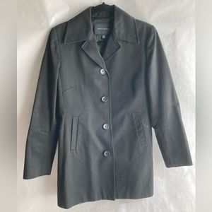 Womens Banana Republic Cotton Twill Black Modern Coat Jacket Medium